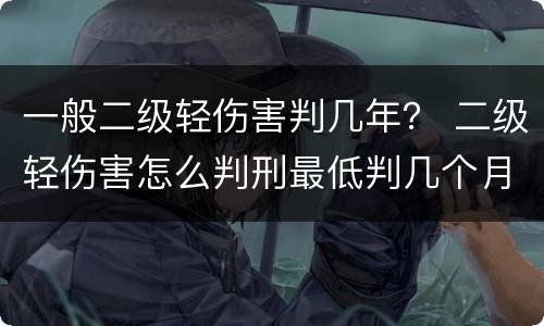 一般二级轻伤害判几年？ 二级轻伤害怎么判刑最低判几个月