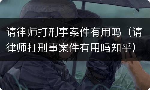 请律师打刑事案件有用吗（请律师打刑事案件有用吗知乎）