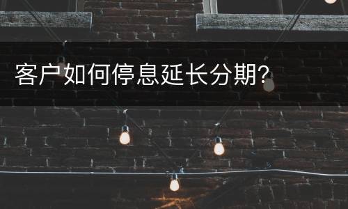 客户如何停息延长分期？