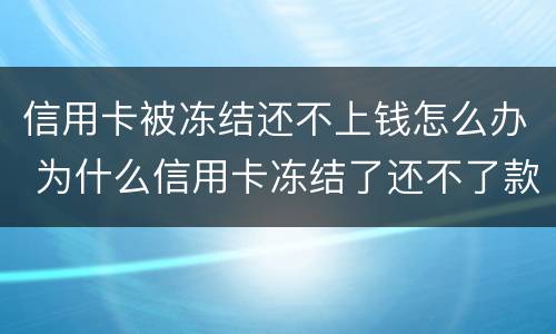 信用卡被冻结还不上钱怎么办 为什么信用卡冻结了还不了款