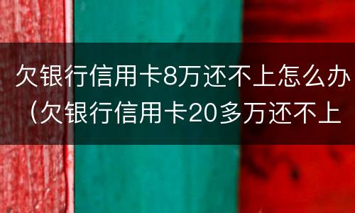 欠银行信用卡8万还不上怎么办（欠银行信用卡20多万还不上咋办）