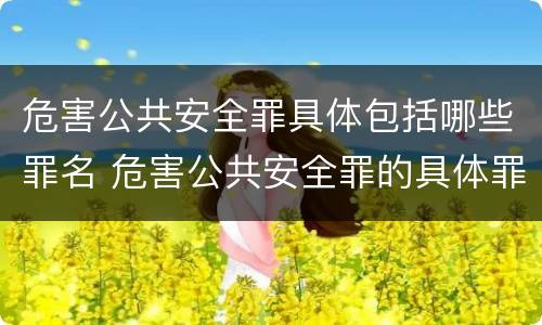 危害公共安全罪具体包括哪些罪名 危害公共安全罪的具体罪名