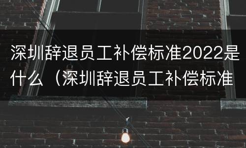 深圳辞退员工补偿标准2022是什么（深圳辞退员工补偿标准2020）