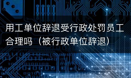 用工单位辞退受行政处罚员工合理吗（被行政单位辞退）