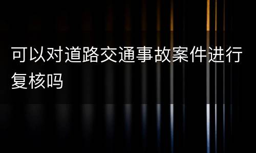 可以对道路交通事故案件进行复核吗