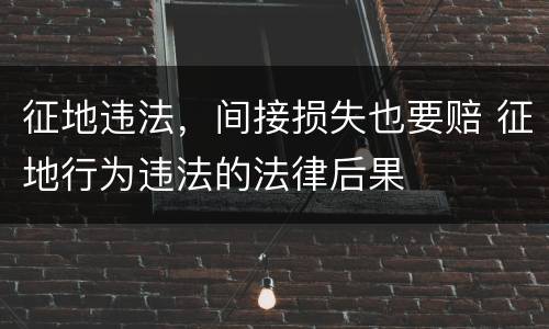征地违法，间接损失也要赔 征地行为违法的法律后果