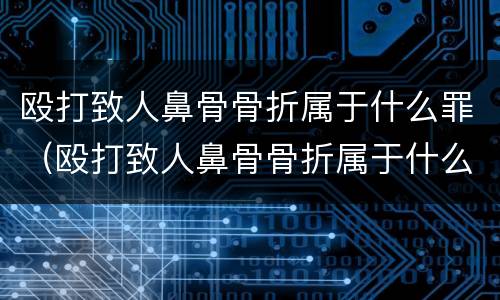 殴打致人鼻骨骨折属于什么罪（殴打致人鼻骨骨折属于什么罪）