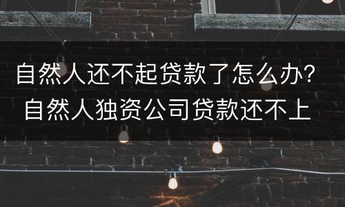自然人还不起贷款了怎么办？ 自然人独资公司贷款还不上