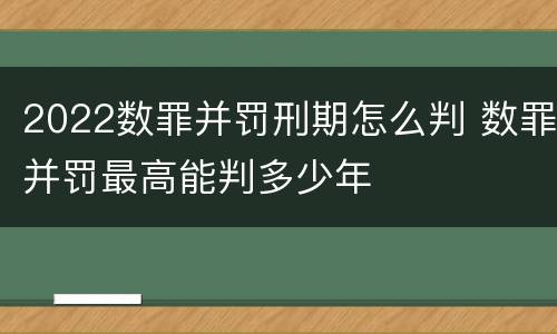 2022数罪并罚刑期怎么判 数罪并罚最高能判多少年
