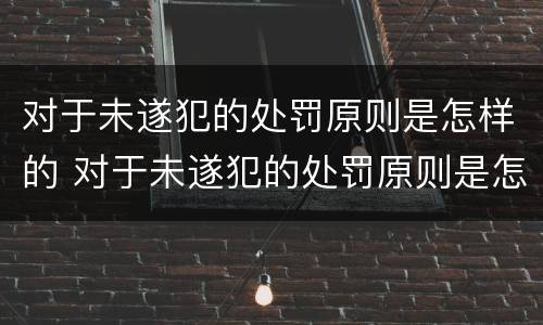 对于未遂犯的处罚原则是怎样的 对于未遂犯的处罚原则是怎样的规定