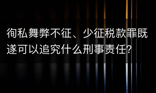 徇私舞弊不征、少征税款罪既遂可以追究什么刑事责任？
