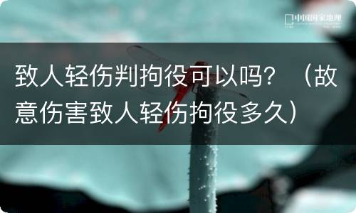致人轻伤判拘役可以吗？（故意伤害致人轻伤拘役多久）