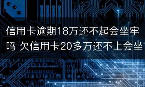 信用卡逾期18万还不起会坐牢吗 欠信用卡20多万还不上会坐牢吗