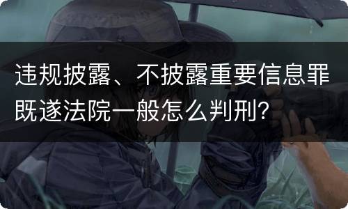 违规披露、不披露重要信息罪既遂法院一般怎么判刑？