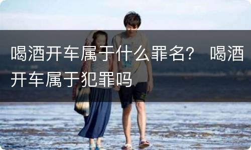 喝酒开车属于什么罪名？ 喝酒开车属于犯罪吗