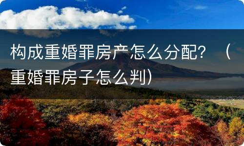 构成重婚罪房产怎么分配？（重婚罪房子怎么判）