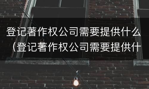 登记著作权公司需要提供什么（登记著作权公司需要提供什么材料）