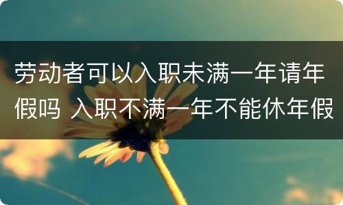 劳动者可以入职未满一年请年假吗 入职不满一年不能休年假