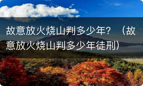 故意放火烧山判多少年？（故意放火烧山判多少年徒刑）