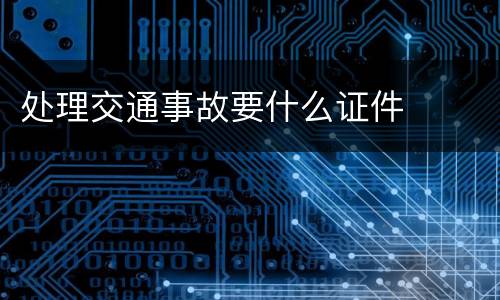 处理交通事故要什么证件