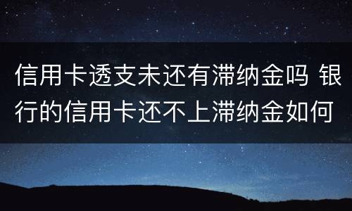 信用卡透支未还有滞纳金吗 银行的信用卡还不上滞纳金如何收取