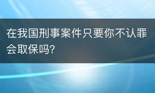 在我国刑事案件只要你不认罪会取保吗？