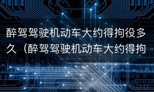 醉驾驾驶机动车大约得拘役多久（醉驾驾驶机动车大约得拘役多久判刑）