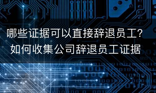 哪些证据可以直接辞退员工？ 如何收集公司辞退员工证据
