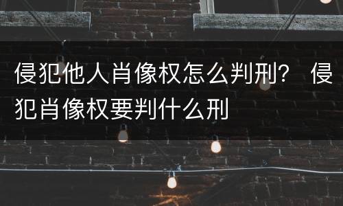 侵犯他人肖像权怎么判刑？ 侵犯肖像权要判什么刑