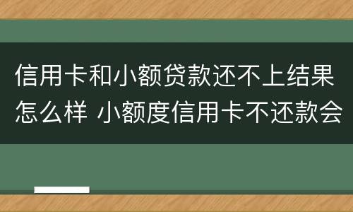 信用卡和小额贷款还不上结果怎么样 小额度信用卡不还款会怎么样