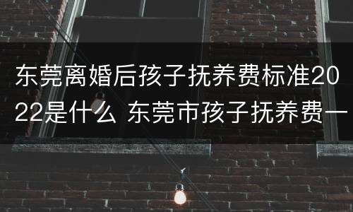 东莞离婚后孩子抚养费标准2022是什么 东莞市孩子抚养费一般什么标准