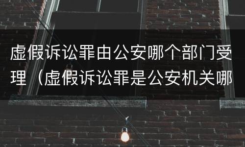 虚假诉讼罪由公安哪个部门受理（虚假诉讼罪是公安机关哪个部门管辖）