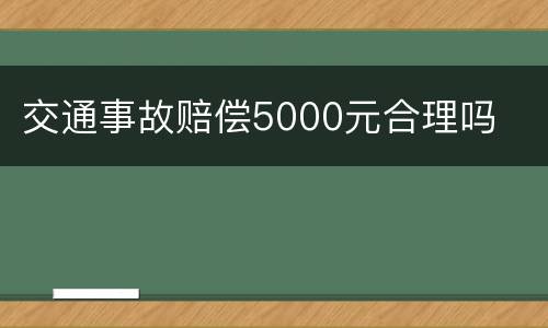 交通事故赔偿5000元合理吗
