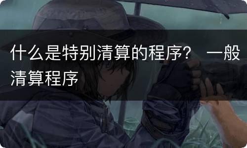 什么是特别清算的程序？ 一般清算程序