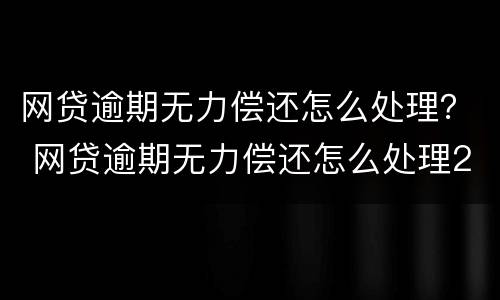 网贷逾期无力偿还怎么处理？ 网贷逾期无力偿还怎么处理20