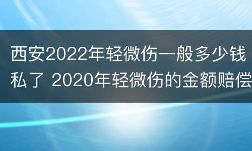 西安2022年轻微伤一般多少钱私了 2020年轻微伤的金额赔偿标准