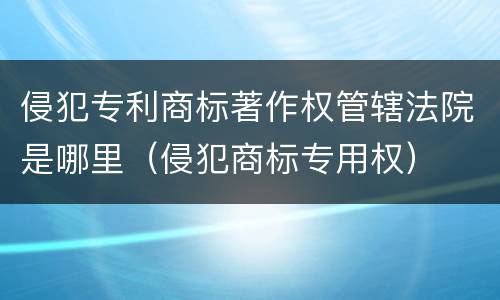 侵犯专利商标著作权管辖法院是哪里（侵犯商标专用权）