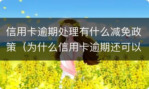 信用卡逾期处理有什么减免政策（为什么信用卡逾期还可以有减免）