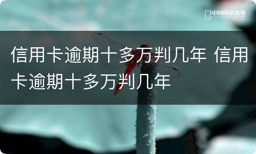 信用卡逾期十多万判几年 信用卡逾期十多万判几年
