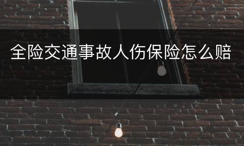 全险交通事故人伤保险怎么赔