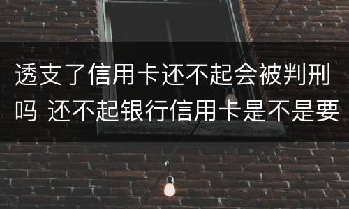 透支了信用卡还不起会被判刑吗 还不起银行信用卡是不是要被判刑