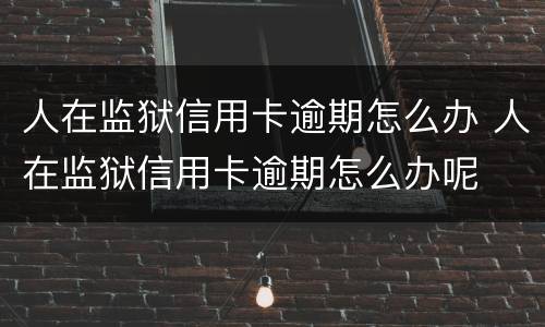 人在监狱信用卡逾期怎么办 人在监狱信用卡逾期怎么办呢