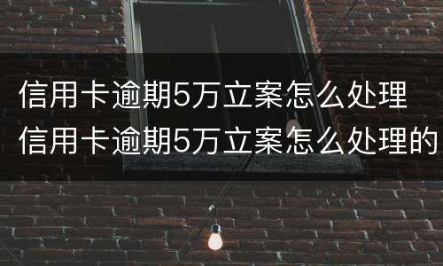 信用卡逾期5万立案怎么处理 信用卡逾期5万立案怎么处理的