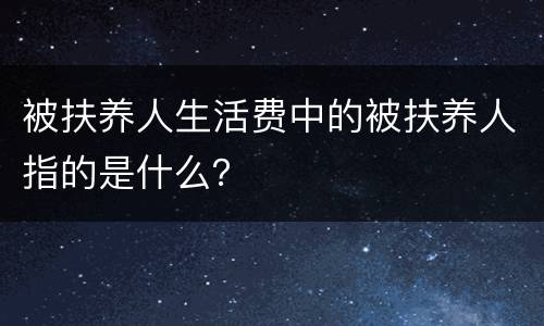 被扶养人生活费中的被扶养人指的是什么？