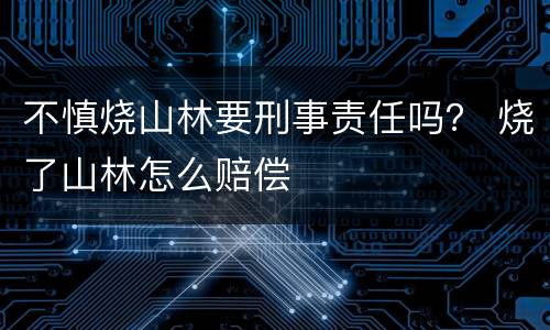 不慎烧山林要刑事责任吗？ 烧了山林怎么赔偿