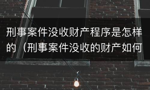 刑事案件没收财产程序是怎样的（刑事案件没收的财产如何处理）