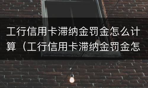 工行信用卡滞纳金罚金怎么计算（工行信用卡滞纳金罚金怎么计算利息）