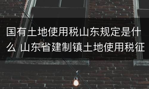 国有土地使用税山东规定是什么 山东省建制镇土地使用税征收范围