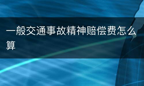 一般交通事故精神赔偿费怎么算