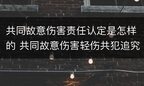共同故意伤害责任认定是怎样的 共同故意伤害轻伤共犯追究